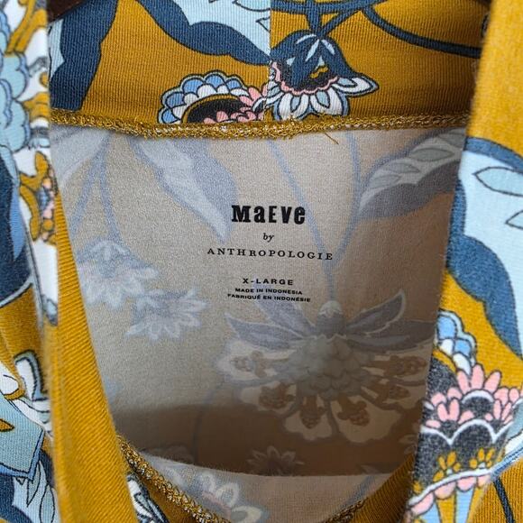 Maeve Anthropologie Floral Turtleneck Top Size XL - Picture 3 of 5